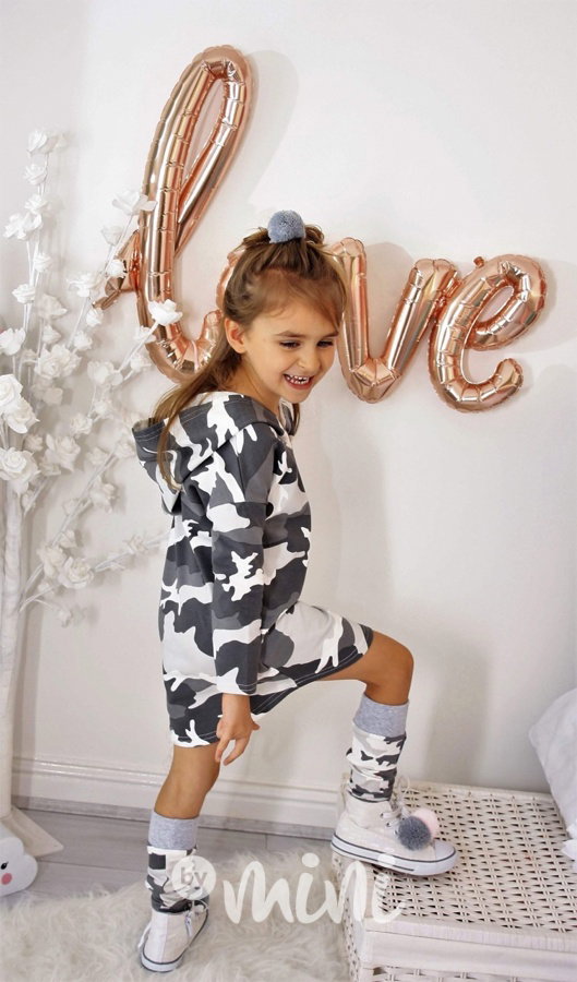 Sporty dress grey army