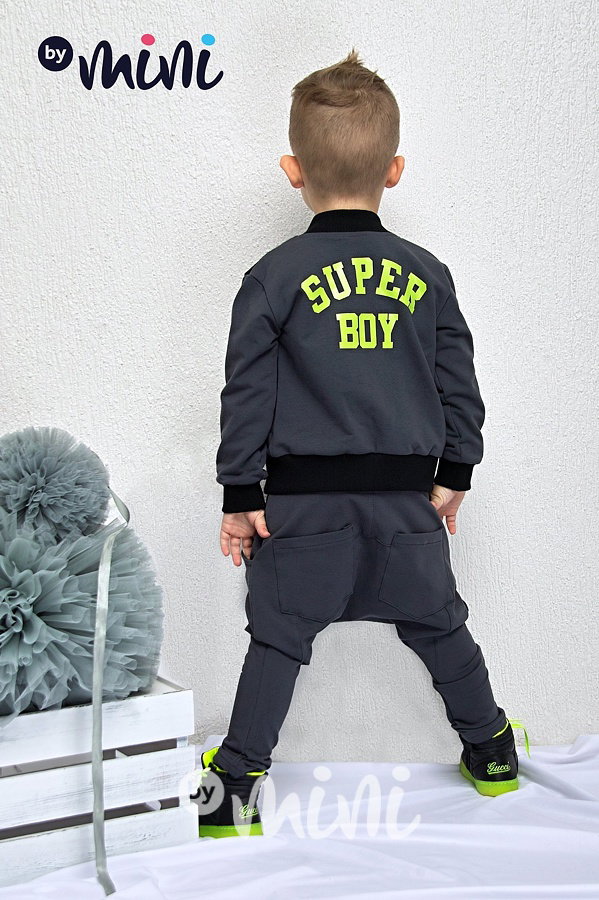 Dark grey baggy neon zip