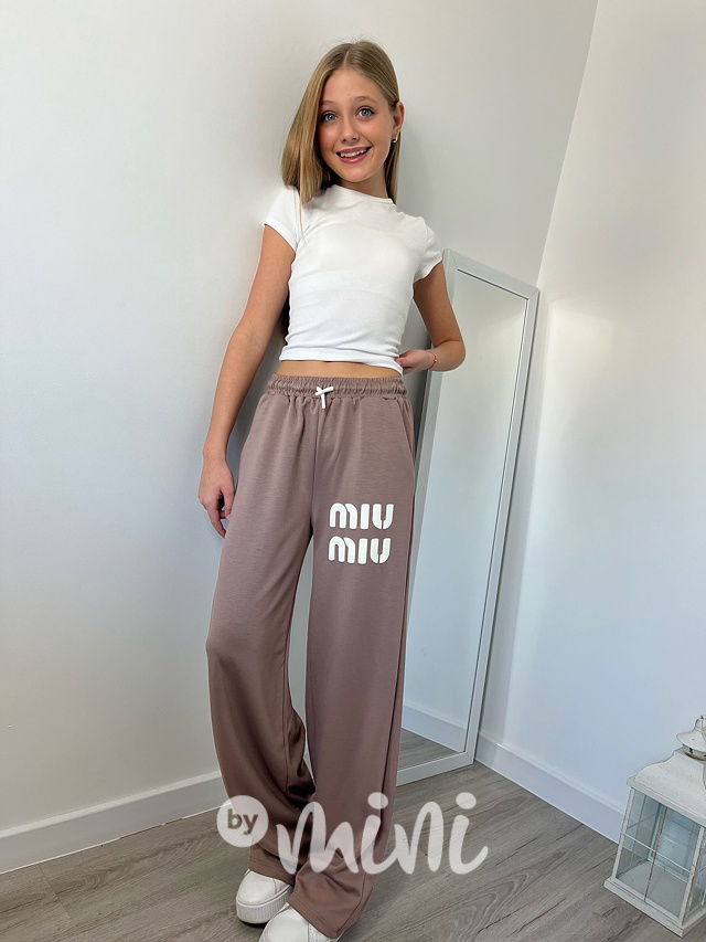 Volné relax kalhoty MIU latte