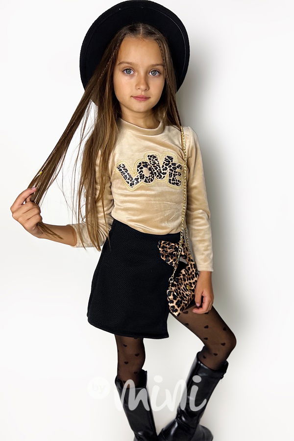 Teplé černé sukňokraťasy s mašlí