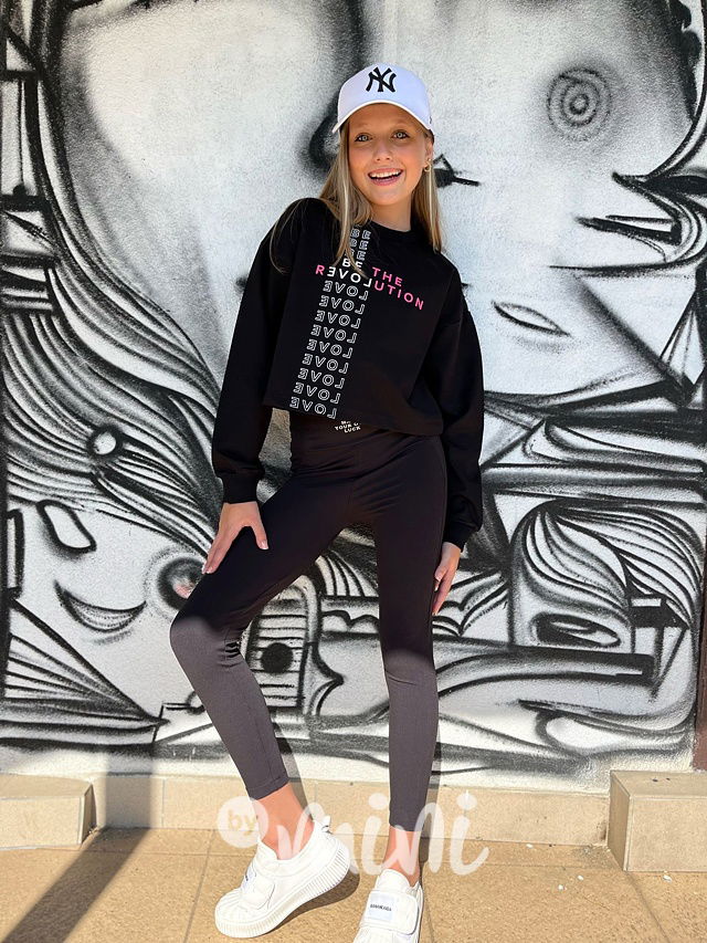 Revolution crop mikina černá