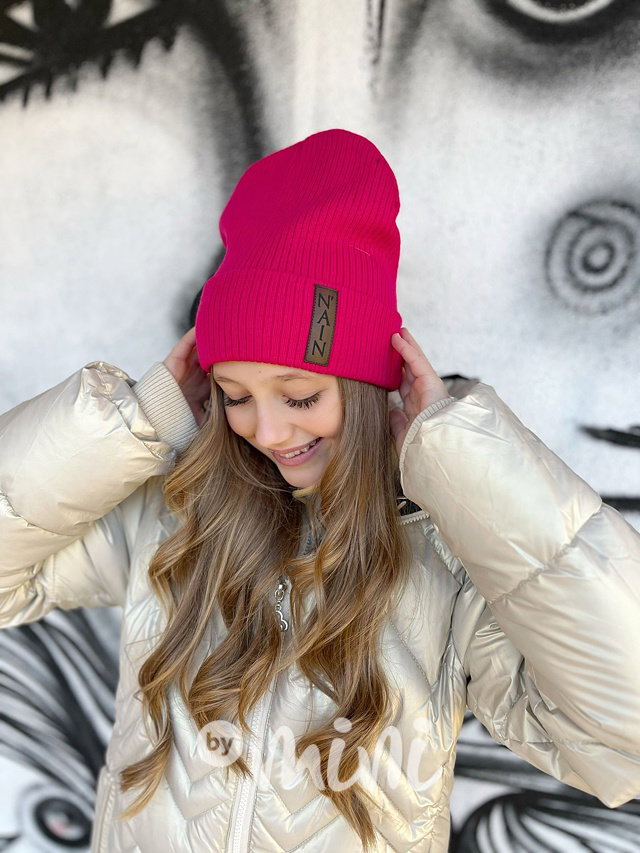 Teplá beanie čepice NAIN malinová