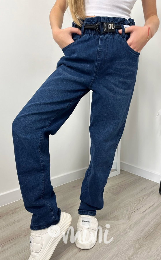 Thermo zateplené džíny s páskem