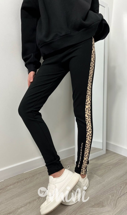 Zateplené legíny black/leopard