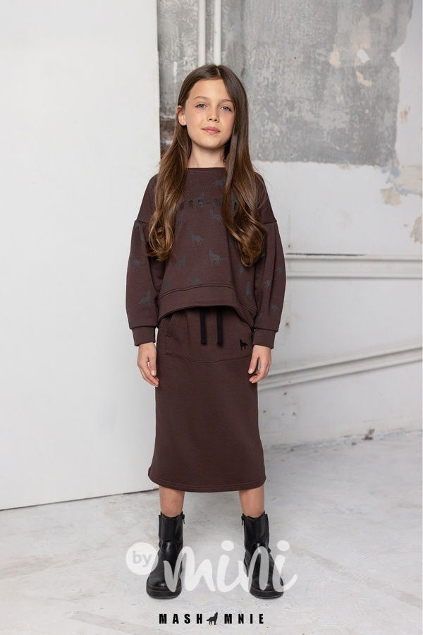 Mash Mnie mikina WOLF choco