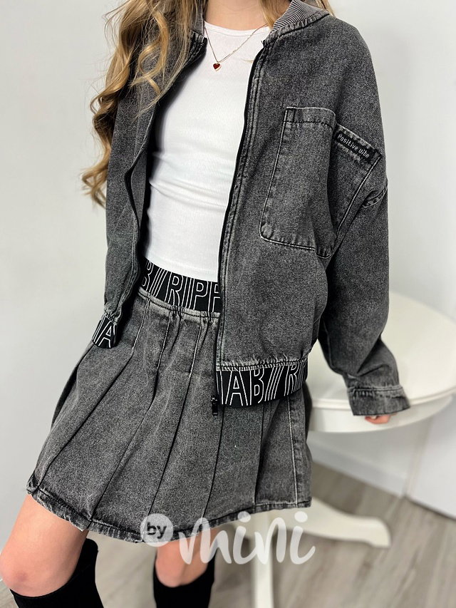 Oversize denim bunda + sukně