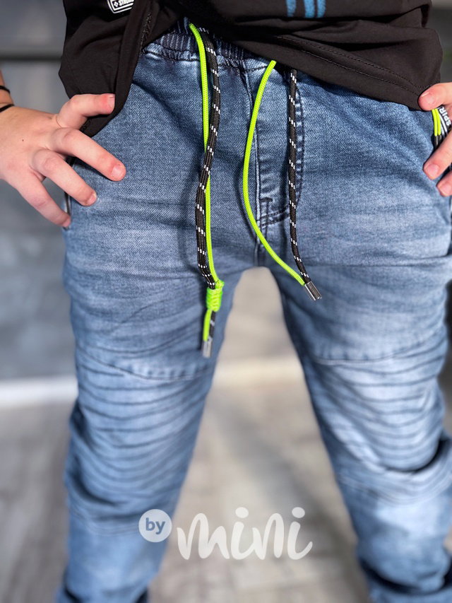 Blue jeans biker