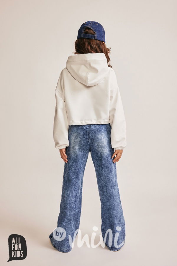 All for kids denim star mikina cream