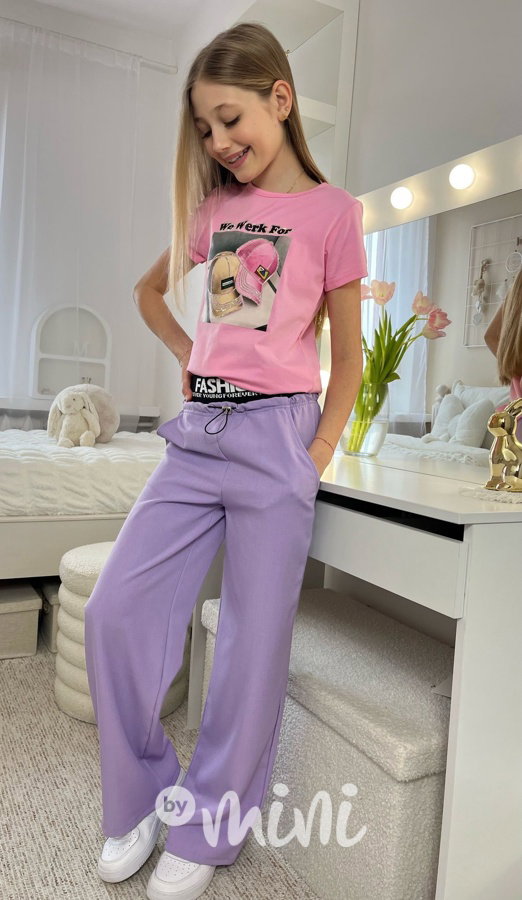 Triko WERK s kamínky pink