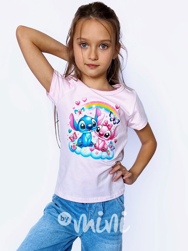 Lilo & Stitch triko rainbow pink