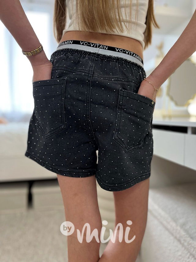 Denim kraťasy s kamínky