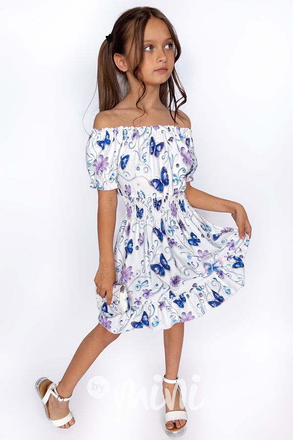 Letní motýlkové šaty s kabelkou