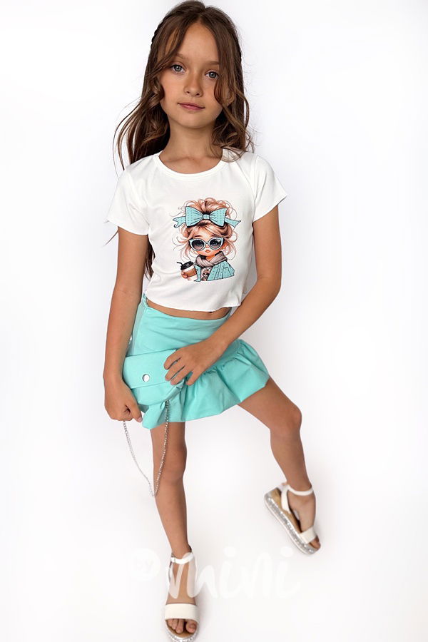 GIRL trojkomplet white/mint