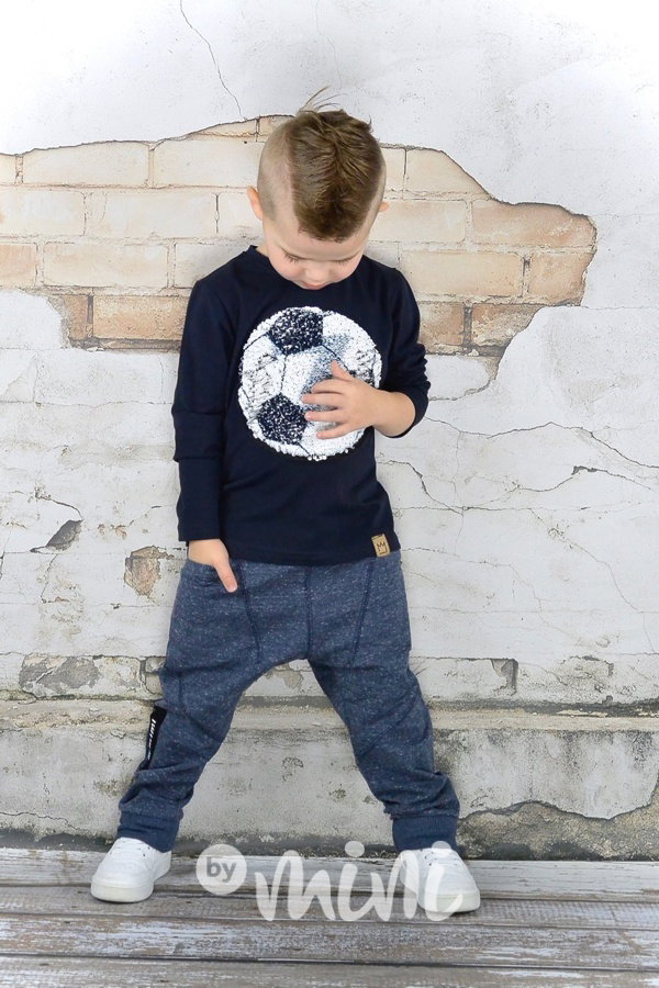 Dark blue triko s měnícími flitry