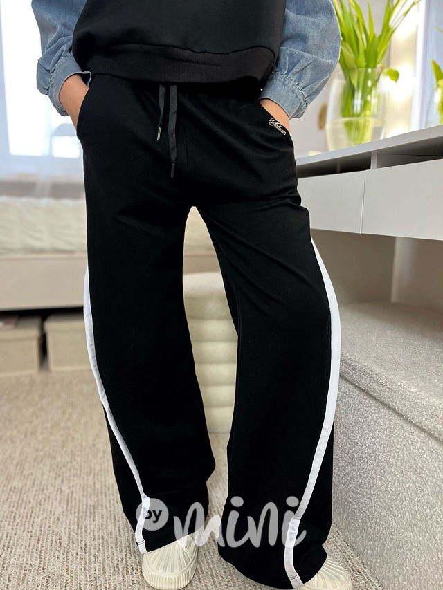 Volné lounge kalhoty černé