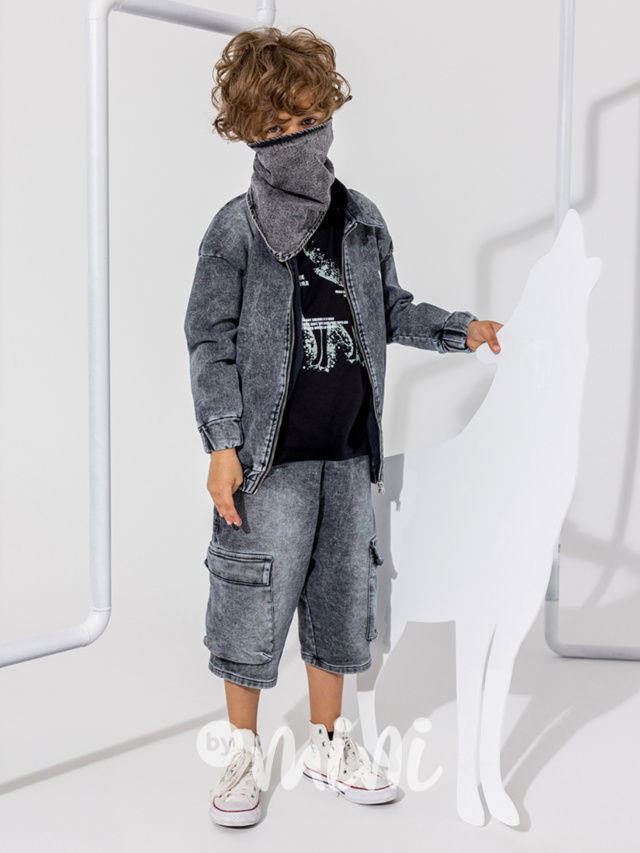 Mash Mnie cargo denim shorts ice black