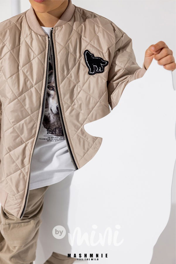 Mash Mnie prošívaná bomber bunda béžová
