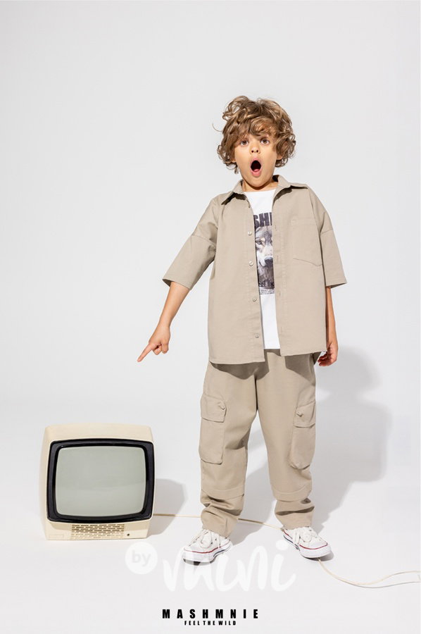 Mash Mnie maxi barel volné kapsáče beige