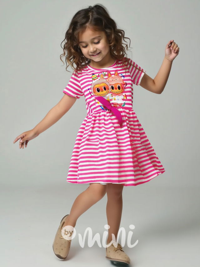 Labubu summer dress white/pink
