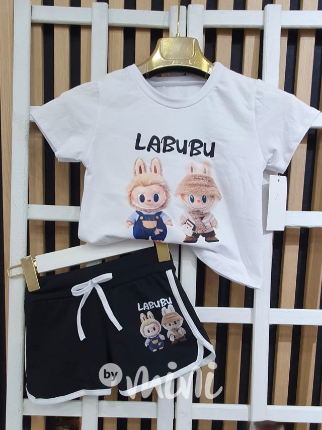 Labubu triko + kraťasy black/white