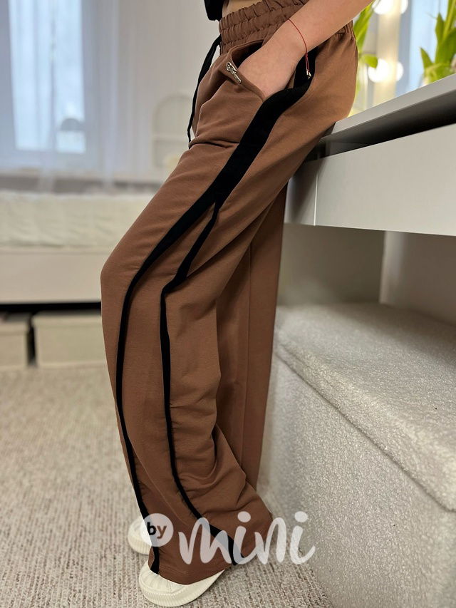 Volné lounge kalhoty taupe