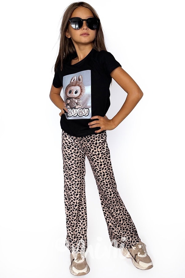 Labubu triko leopard černé