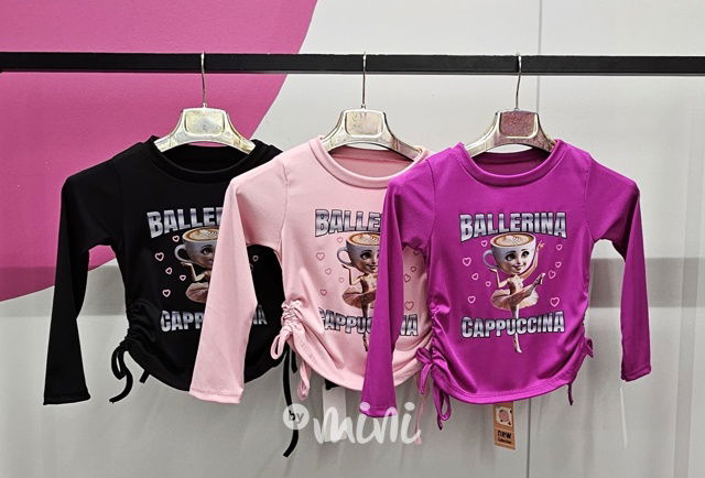 Ballerina Cappuccina blůzka na stahování růžová