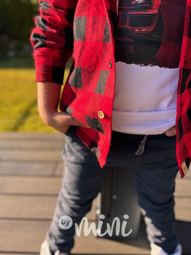 Red karo flauš košile