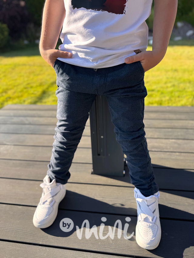 Podzimní kalhoty blue melange