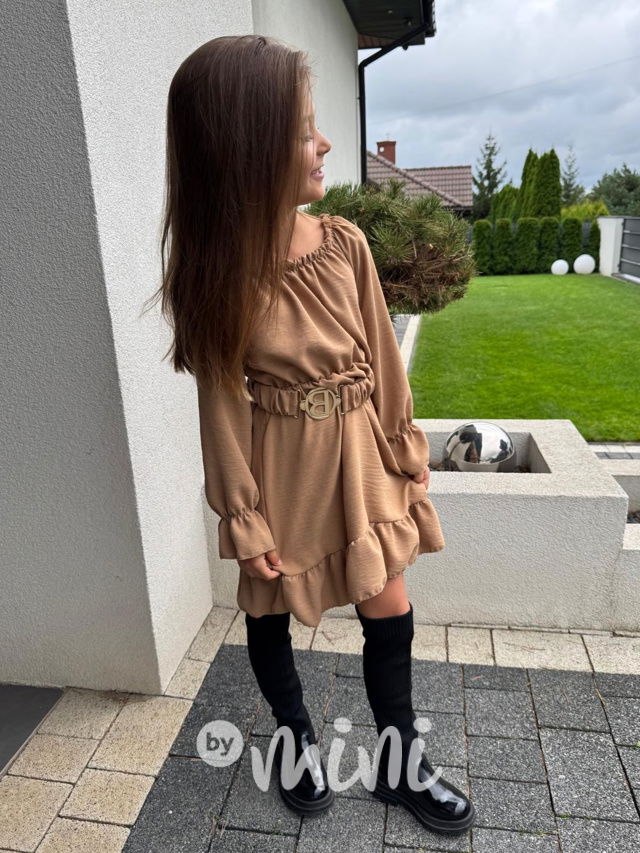Šaty s páskem LILY béžové