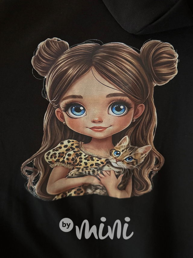 Maxi dlouhá mikina GIRL černá