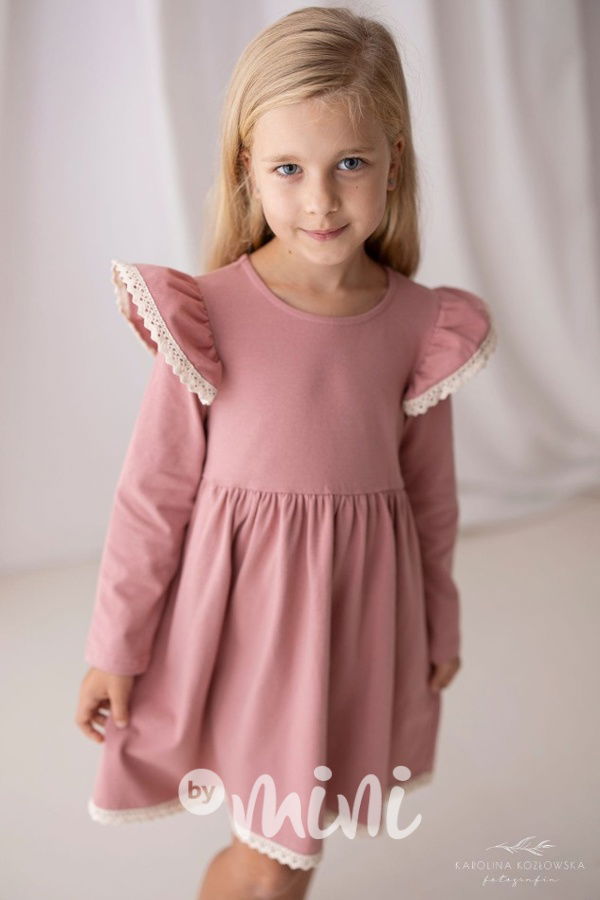 Romantic boho šaty Lily Grey old pink
