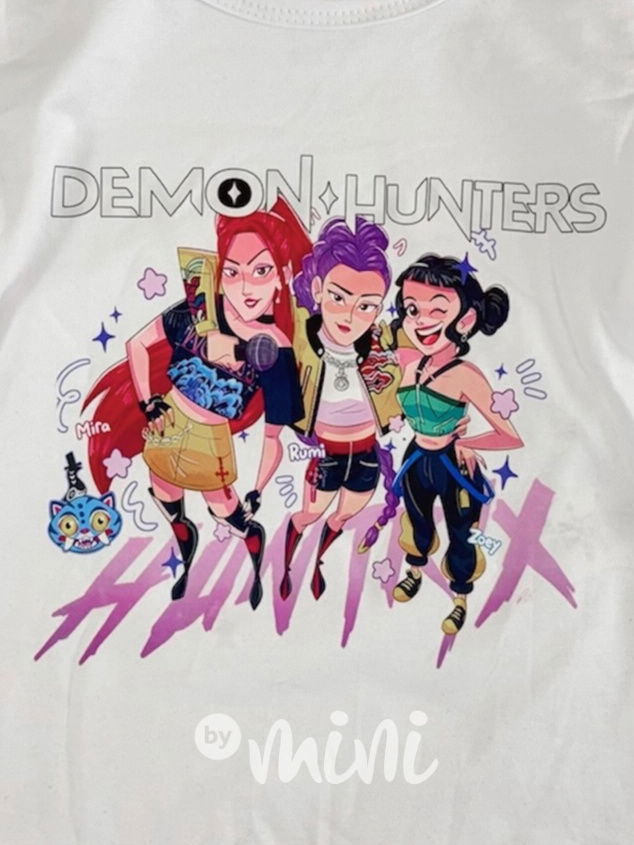 Demon hunters triko s dlouhým rukávem bílé