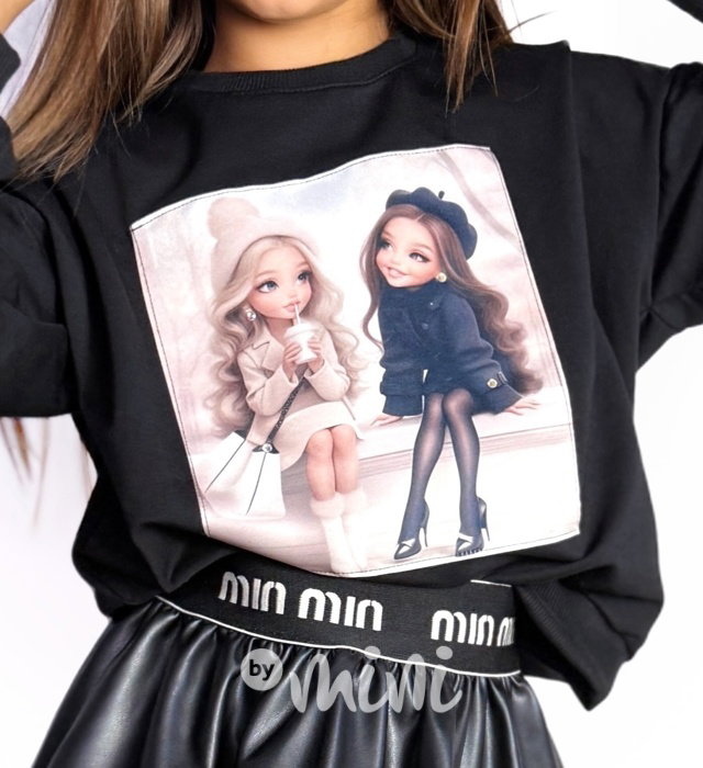 Friends mikina s kamínky černá