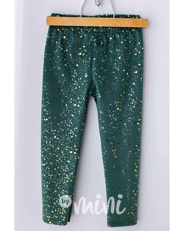 Lily Grey soft velur gold SHINE legíny smaragd