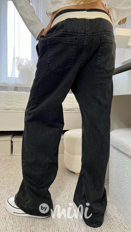Zateplené volné dark džíny LUI