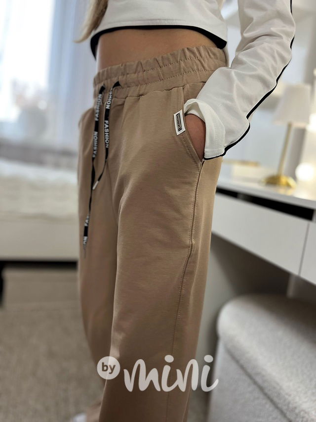 FASHION lounge volné tepláky beige