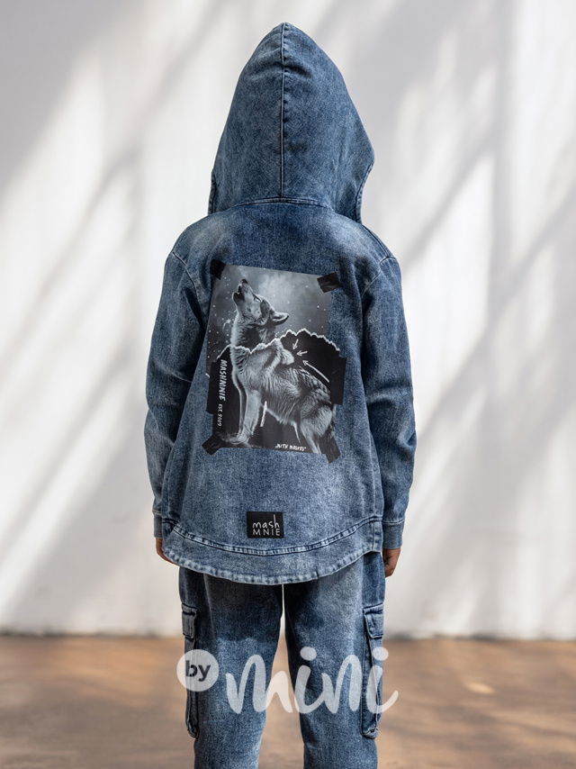 Mash Mnie soft blue denim mikinová bunda WOLF