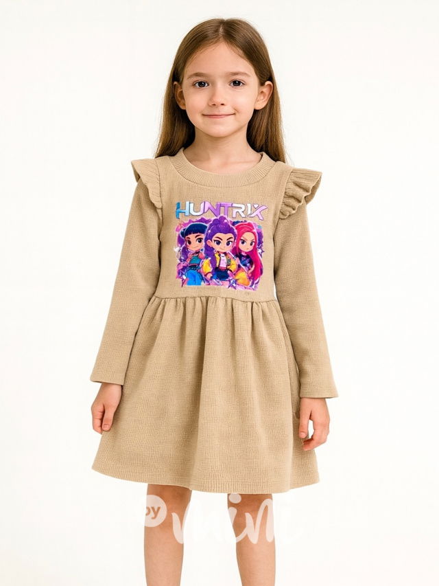 Huntrix teplé šaty béžové