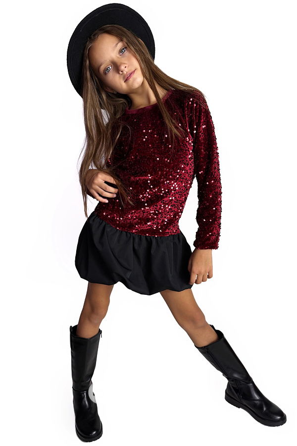 Flitrové šaty s kabelkou RED