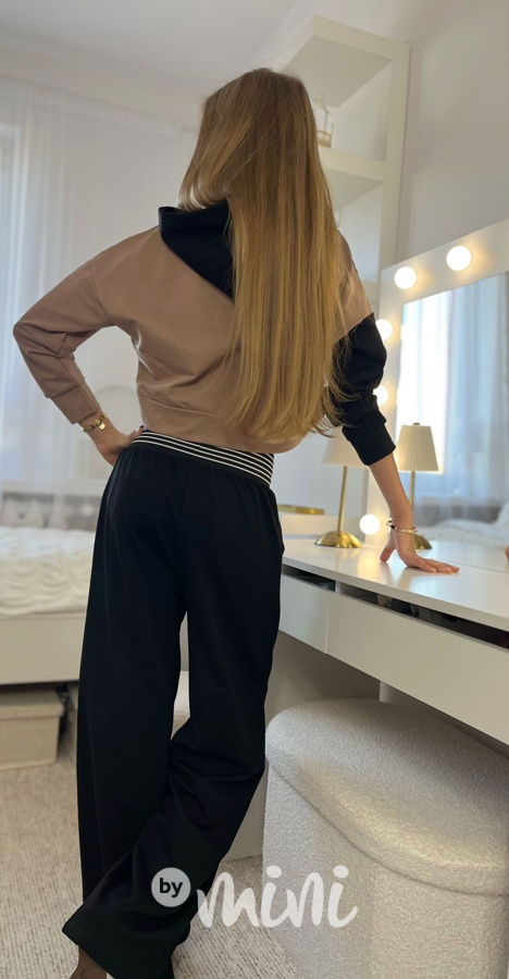 Fashion lounge volné černé kalhoty OVER