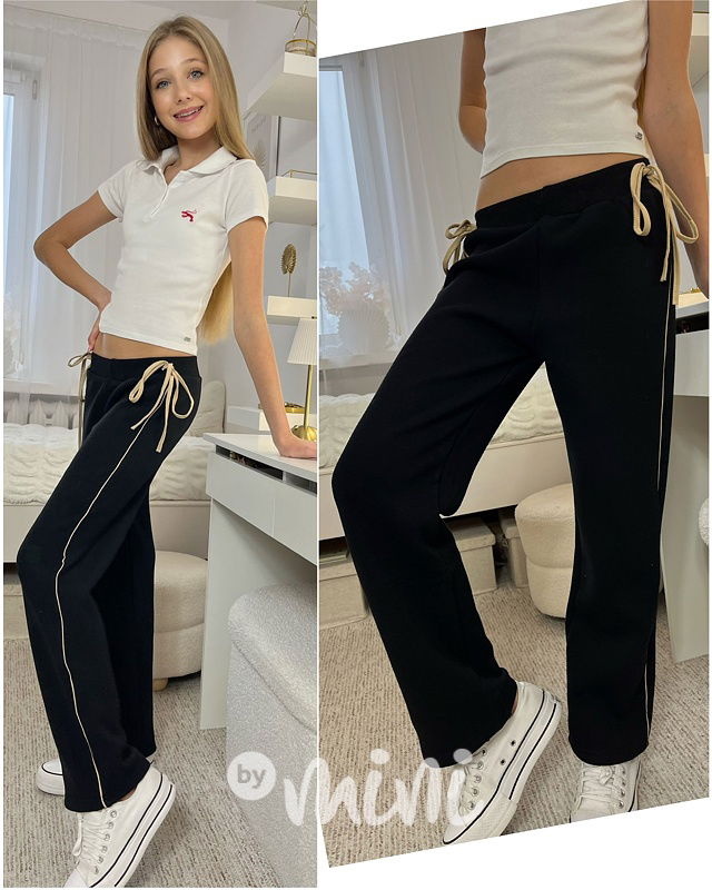 Thermo široké kalhoty černé