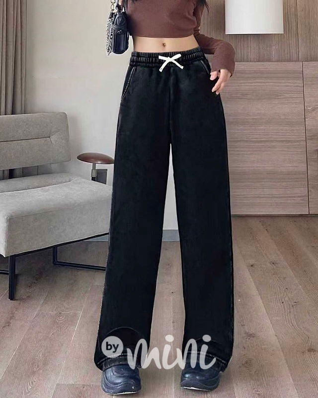 Zateplené volné lounge denim style kalhoty