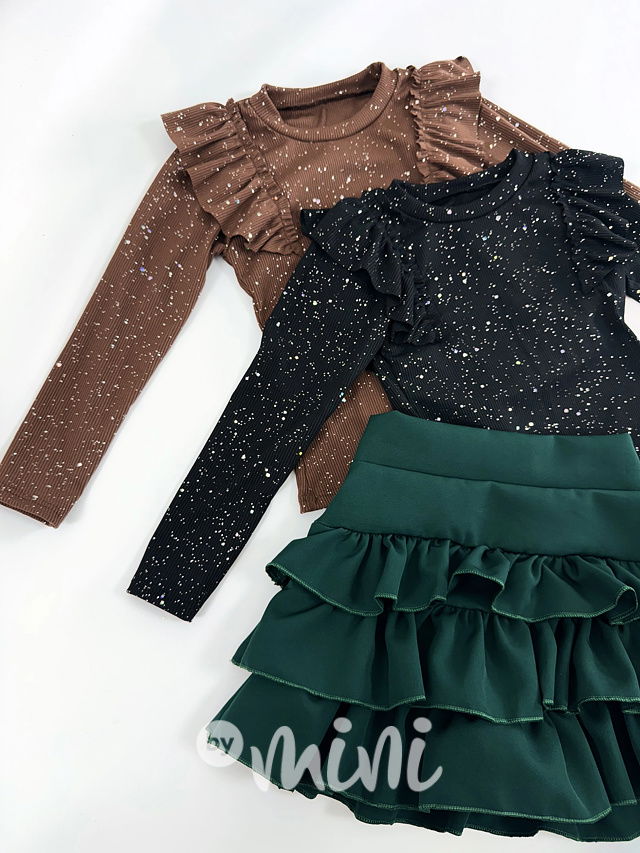 Luxury SHINE blůzka s řasením černá