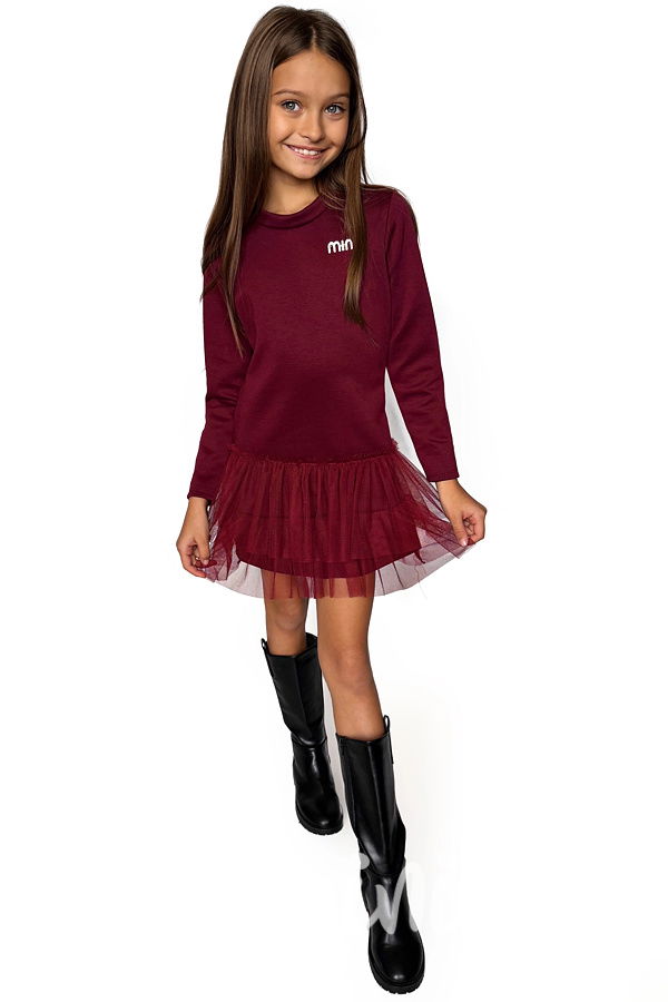 Tunikové šaty s tylem MIA bordo