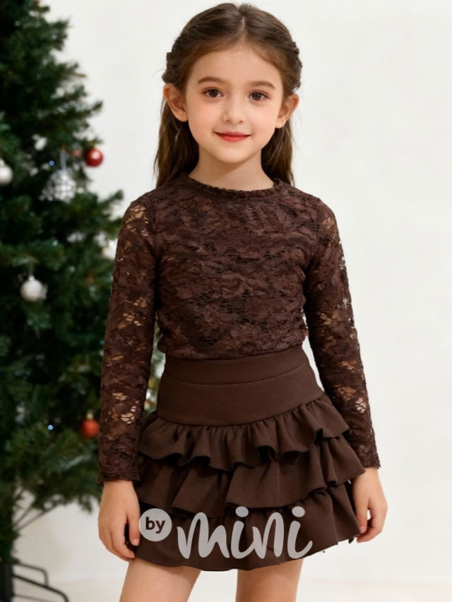 Vrstvená sukně hnědá