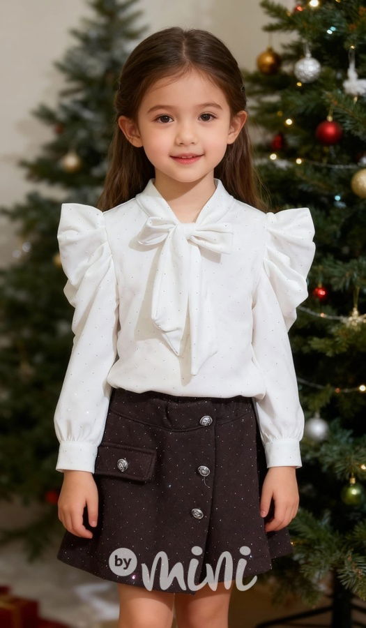 SHINE soft velur blůzka bílá