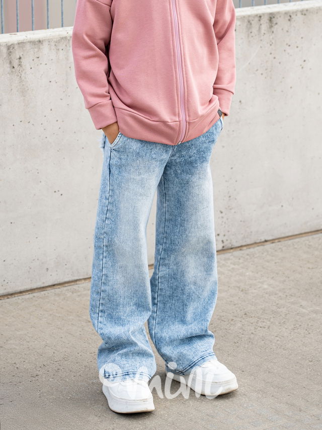 All for kids soft denim volné jeansy HEART