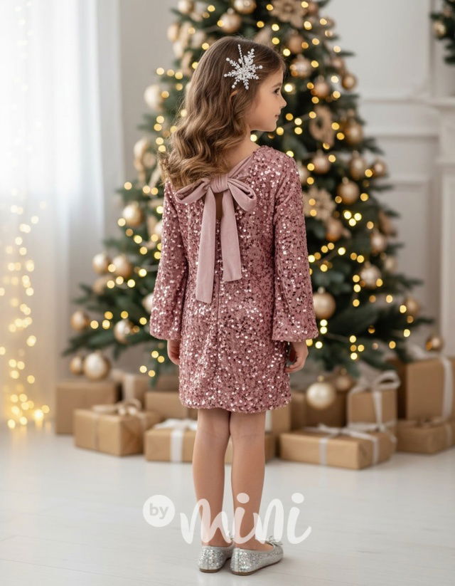 BOW flitr šaty růžové