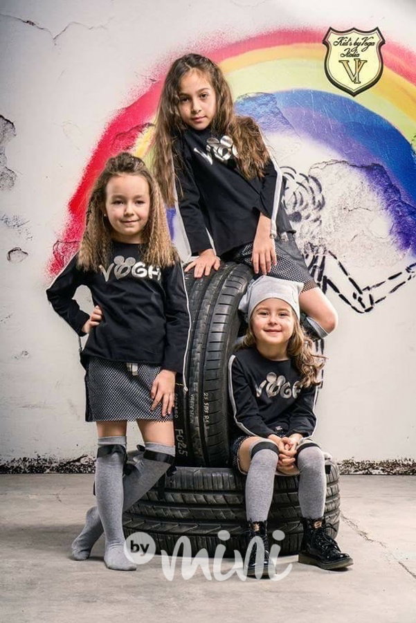 Nadkolenky s mašlí - šedé